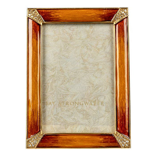 Jay Strongwater Lavinia Pavé 4" x 6" Crystal Enamel Picture Frame, Topaz