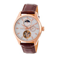 Authentic Heritor Sebastian Men's Automatic Semi-Skeleton Leather Watch, Style HERHR6904