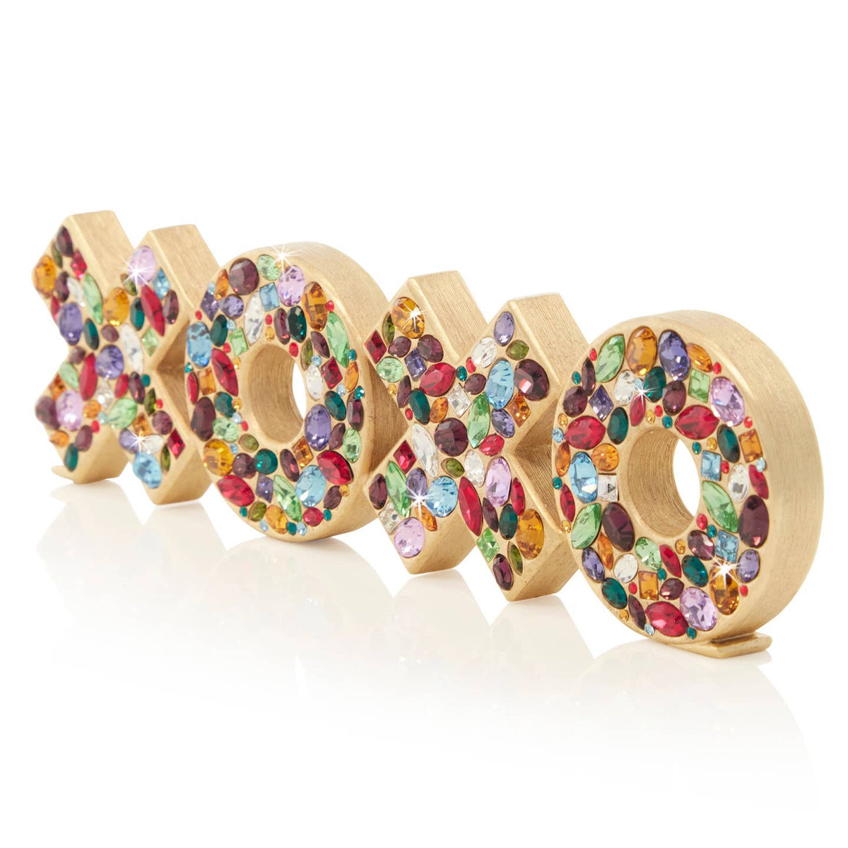 Jay Strongwater Avery Xoxo Swarovski Crystal Enamel Gold-Finished Tabletop Object