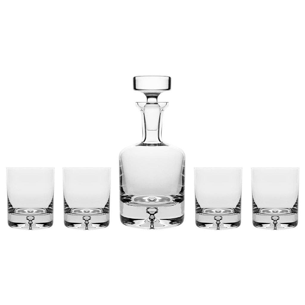 Barski Glass Whiskey Decanter Set, Decanter: 25 oz.; DOF glasses: 9.5 oz.