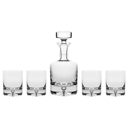 Barski Glass Whiskey Decanter Set, Decanter: 25 oz.; DOF glasses: 9.5 oz.