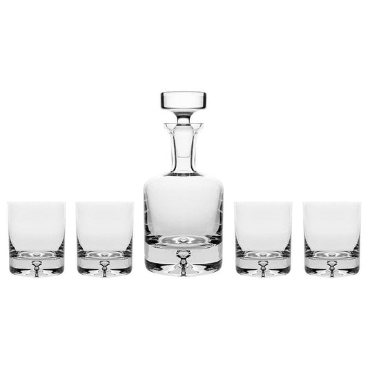 Barski Glass Whiskey Decanter Set, Decanter: 25 oz.; DOF glasses: 9.5 oz.