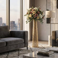 Decorative Vase - Gold Metal Large Textured Floor, 58 in.