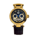 Authentic Heritor Ganzi Men's Automatic Semi-Skeleton Leather Watch, Style HERHR3304