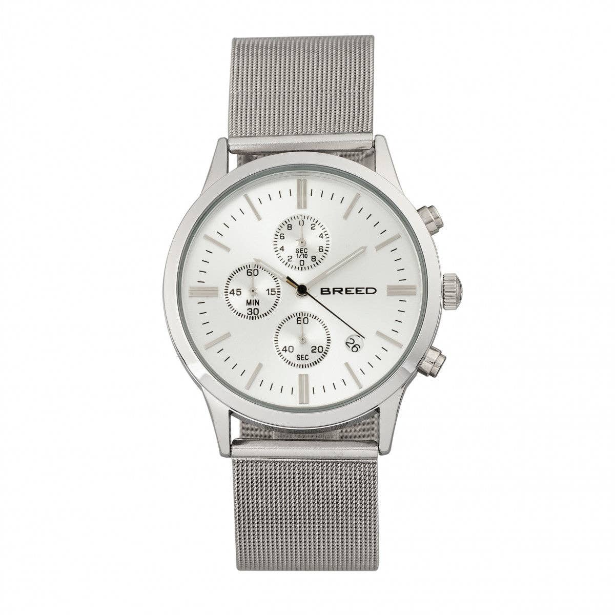 Breed Espinosa Men's Quartz Chronograph Date Mesh Bracelet Watch