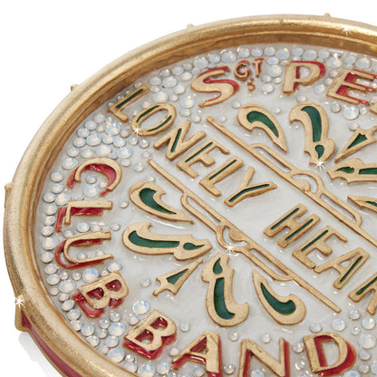 Jay Strongwater Sgt. Pepper's Crystal Enamel Gold-Finished Decorative Tray