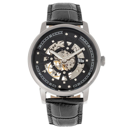 Reign Belfour Men's Automatic Skeleton Leather Watch
