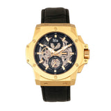Reign Commodus Men's Automatic Skeleton Leather Watch