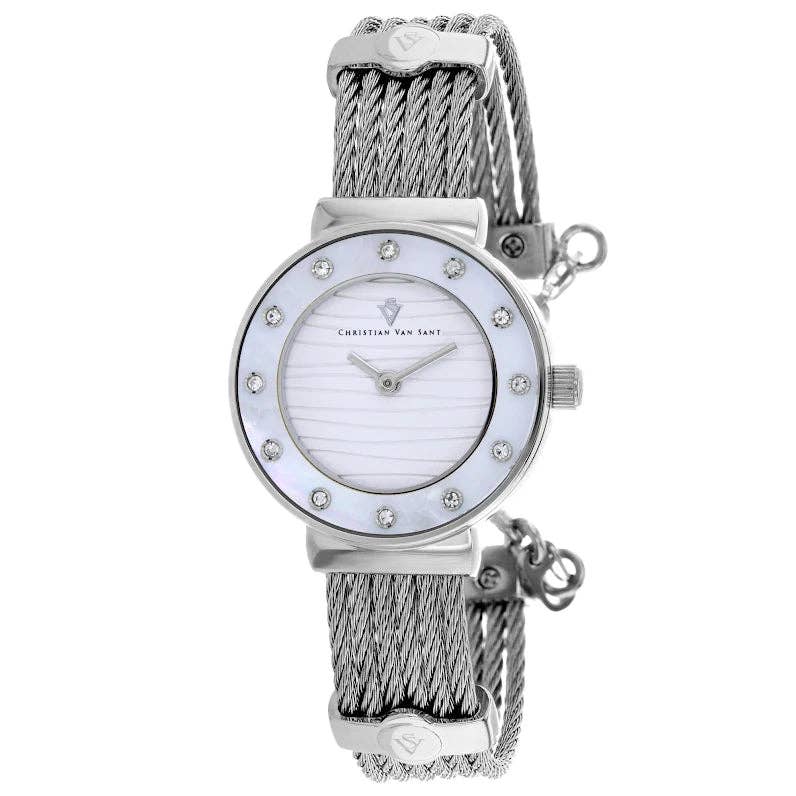 Christian Van Sant Cavo Women's Quartz Watch, Silver Dial