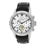 Authentic Heritor Hannibal Men's Automatic Semi-Skeleton Leather Watch, Style HERHR4101