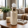 Decorative Bottle - Gold Metal Glass Marbelized, 15 in.
