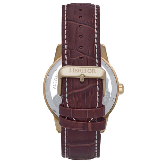 Heritor Davies Men's Automatic Semi-Skeleton Leather Watch, Style HERHS2504