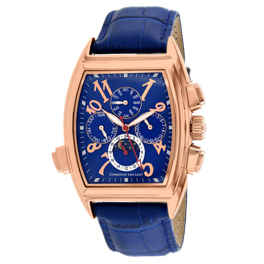 Christian Van Sant Grandeur Men's Automatic Watch, Blue Dial