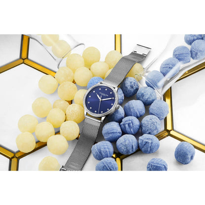 Stuhrling Original Dorset 3904 Women's Quartz Watch, 38mm, Blue Dial, Silver-Tone Mesh Bracelet