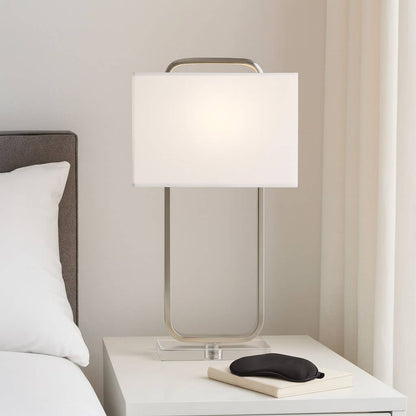 Table Lamp - Bronze Metal Loop with Glass Base, 25 in.