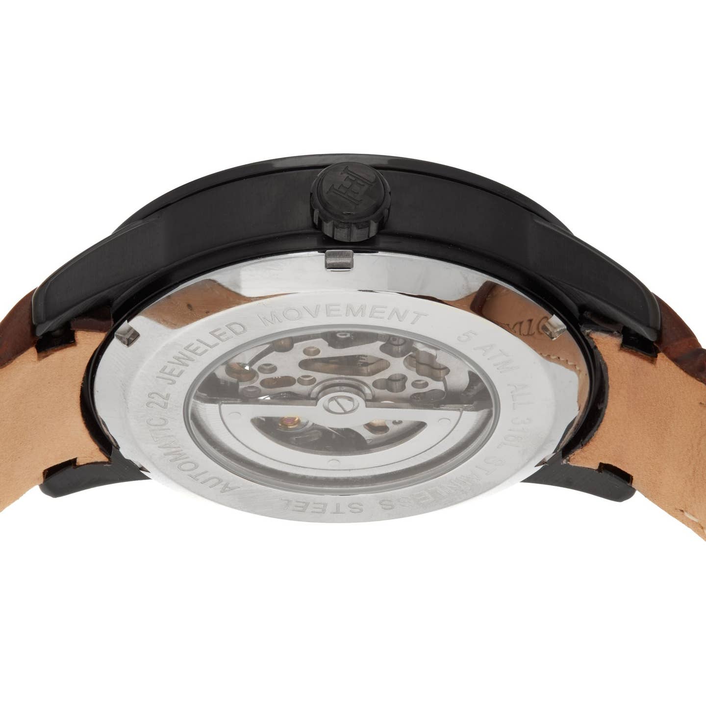 Heritor Davies Men's Automatic Semi-Skeleton Leather Watch, Style HERHS2506