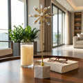 Sculpture - Blue Metal Starburst with Marble Base, 20 in.