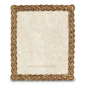 Jay Strongwater Aidan Braided 8" x 10" Enamel Gold-Finished Picture Frame, Amber