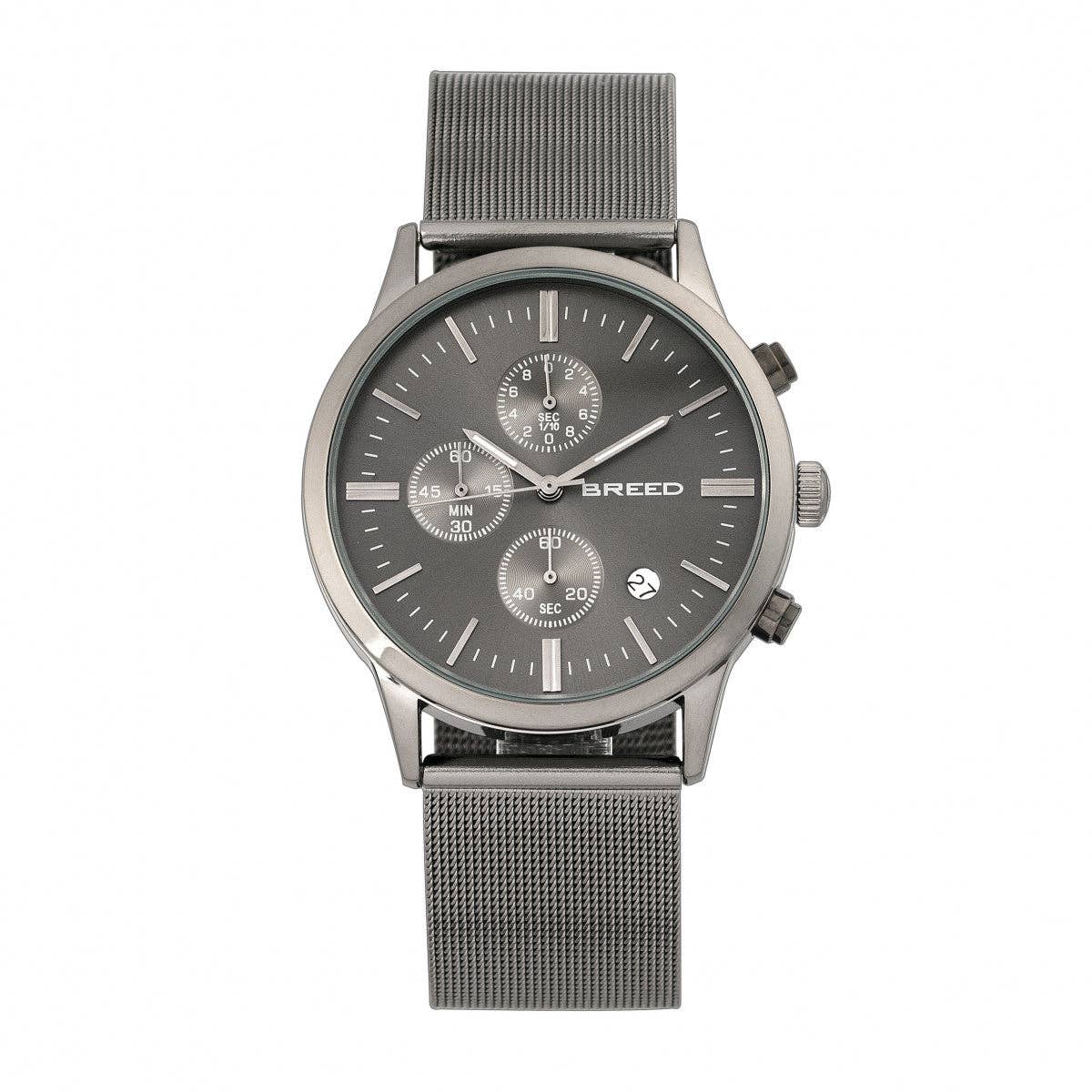 Breed Espinosa Men's Quartz Chronograph Date Mesh Bracelet Watch