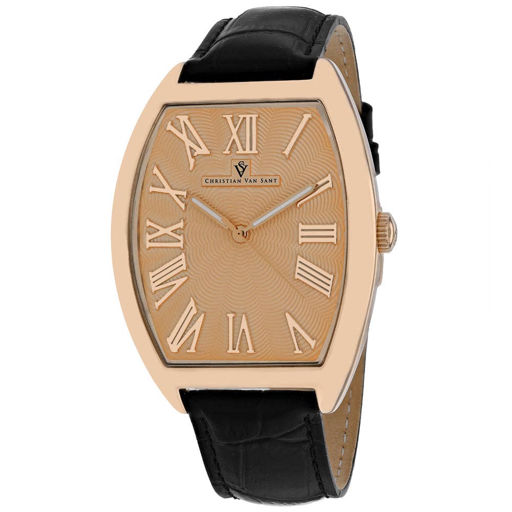 Christian Van Sant Rose Men's Quartz Watch, Rose Gold Dial