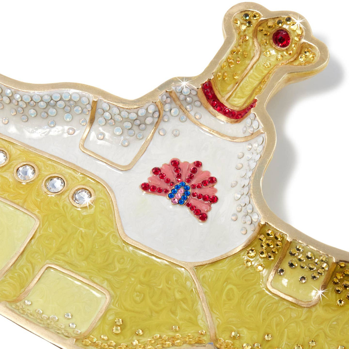 Jay Strongwater Yellow Submarine Crystal Enamel Gold-Finished Decorative Tray