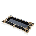 Jay Strongwater Charles Art Deco Crystal Enamel Gold-Finished Decorative Tray