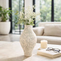 Decorative Vase - Gray Ceramic Textured Matte Finish, 14 in.