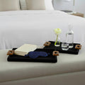 Trays Set of 2 - Black Wood Gemstone Hardware, 16/22 in.