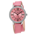 Stuhrling Original Dauville Sport 587 Women's Quartz Watch, 37mm, Pink Double-Wrap Strap, Crystal-Accented Bezel