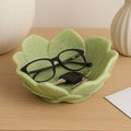 Decorative Bowl - Green Resin Lotus Flower Inspired, 6 in.