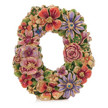 Jay Strongwater Masie Floral Hugs Flower Crystal Enamel Gold-Finished Tabletop Object
