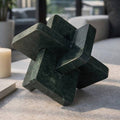 Decorative Sculpture - Green Marble Modern Knot, 9 in.