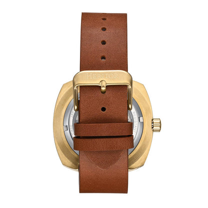 Heritor Davenport Men's Automatic Engraved-Case Leather Watch, Style HERHS3203