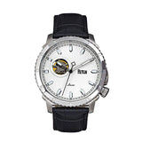 Reign Bauer Men's Automatic Semi-Skeleton Leather Watch