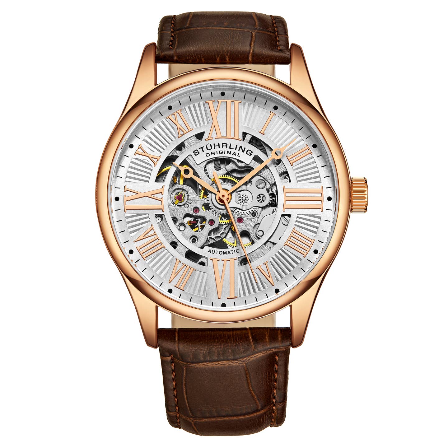 Stuhrling Original Atrium 3942 Men's Automatic Skeleton Watch, 42mm, Style KCA2W