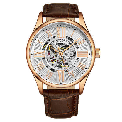 Stuhrling Original Atrium 3942 Men's Automatic Skeleton Watch, 42mm, Style KCA2W