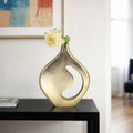 Decorative Vase - Gold Metal Sculptural Cutout, 17 in.