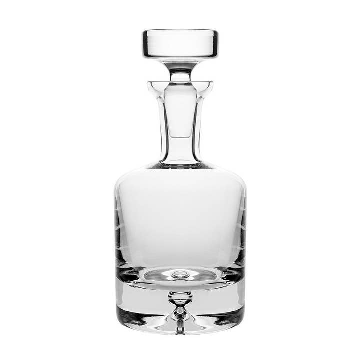 Barski Glass Crystal Decanter with Bubble Base, 25 oz.