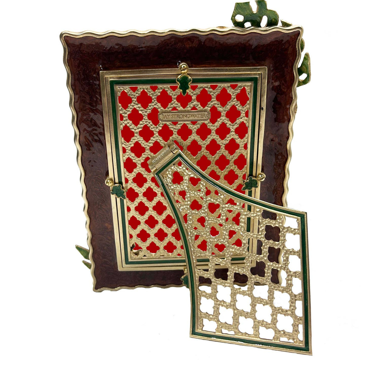 Jay Strongwater Orion Leopard Print and Palm Leaf 5" x 7" Gold-Finished Picture Frame