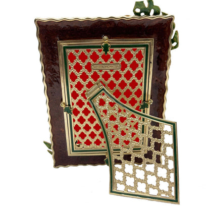 Jay Strongwater Orion Leopard Print and Palm Leaf 5" x 7" Gold-Finished Picture Frame