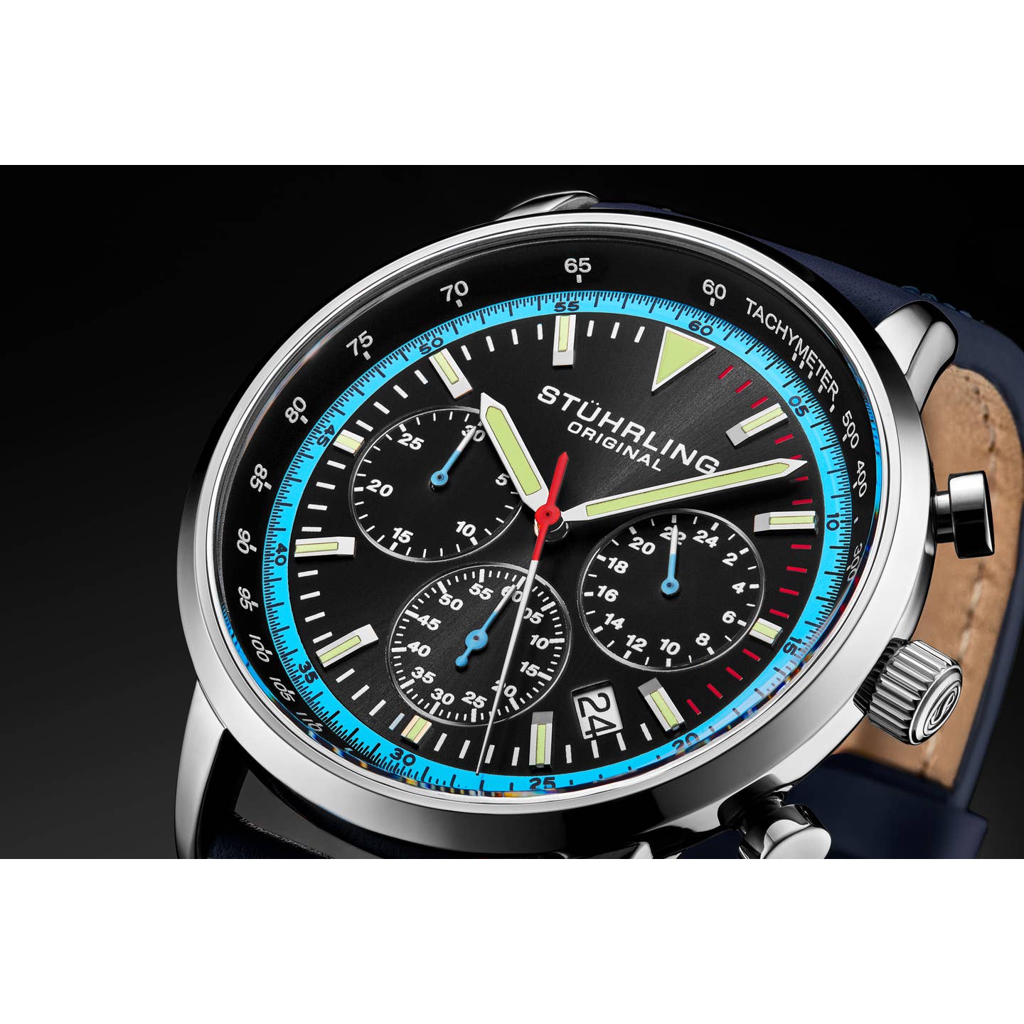 Stuhrling Original Monaco Men's Quartz Chronograph Watch, 44mm, Style Y5PT6