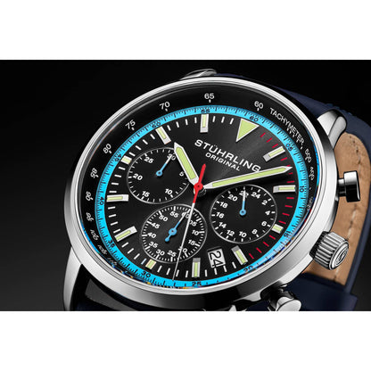 Stuhrling Original Monaco Men's Quartz Chronograph Watch, 44mm, Style Y5PT6