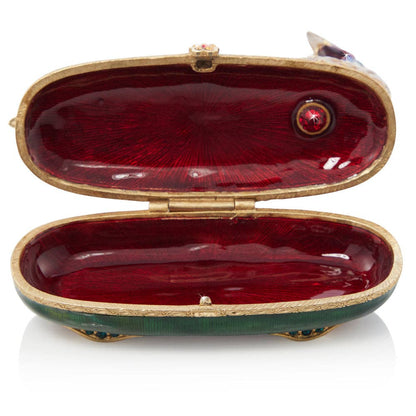 Jay Strongwater Bridget Pheasant Decorative Box, Gold Crystal Enamel Gold-Finished