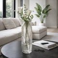 Decorative Vase - Clear Glass Cylinder Textured, 21 in.