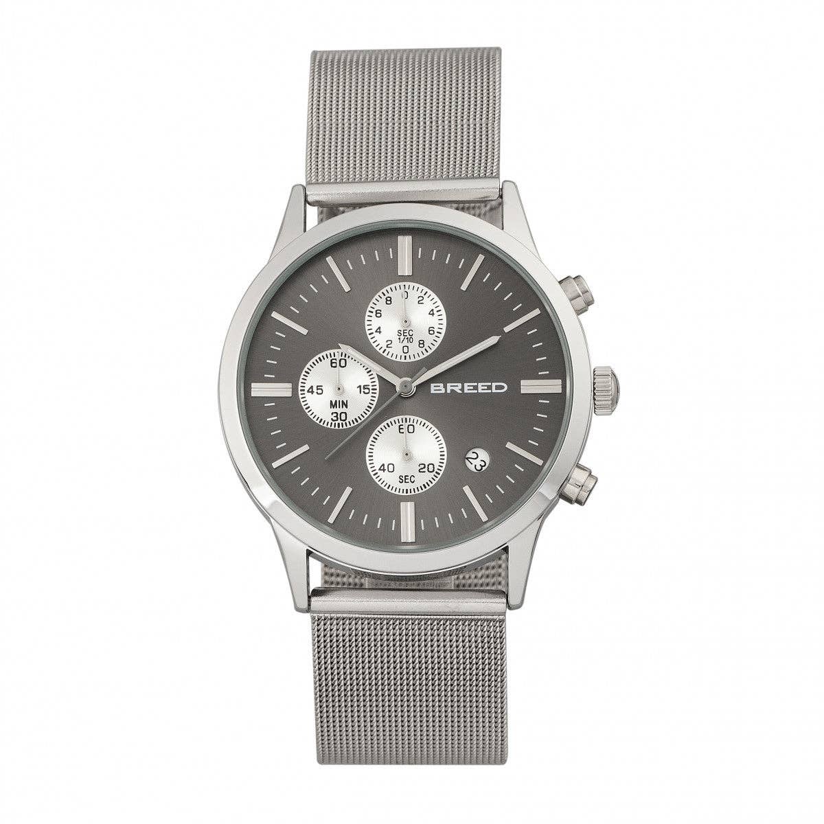 Breed Espinosa Men's Quartz Chronograph Date Mesh Bracelet Watch