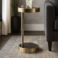 Side Table - Black/Gold Metal Minimalist Sleek Frame, 23 in.
