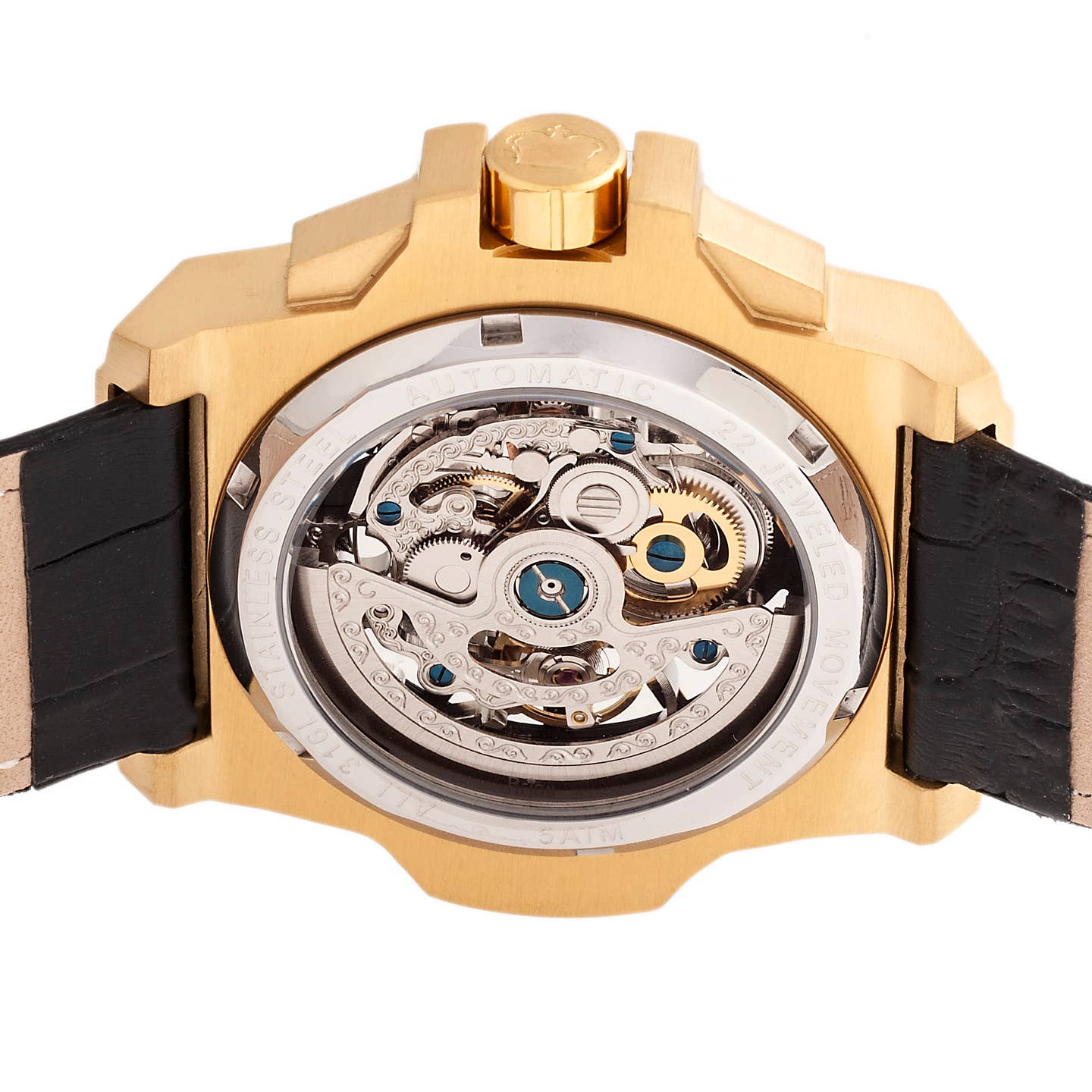 Reign Commodus Men's Automatic Skeleton Leather Watch