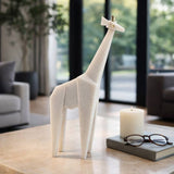 Decorative Sculpture - White Resin Tabletop Giraffe, 16 in.