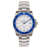 Authentic Heritor Luciano Men's Automatic Diver Date Bracelet Watch, Blue/White
