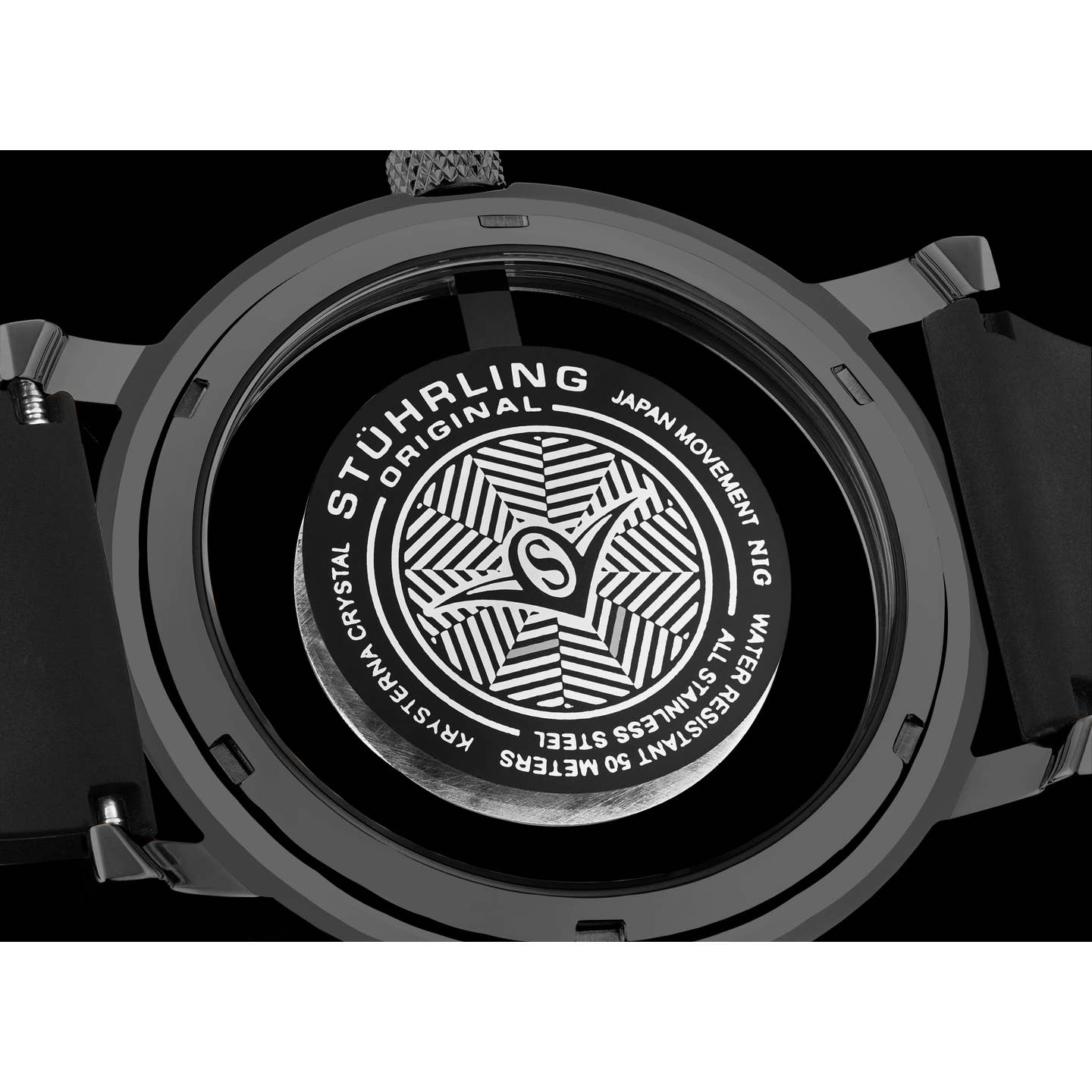 Stuhrling Original Sniper Men's Quartz Aviator Watch, 42mm, Grey Dial, Black Rubber Strap